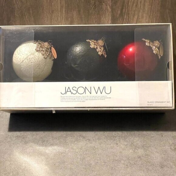 NIB Jason Wu Set of 3 Glass Tree Ornaments Neiman Marcus X Target 2012 Holiday 2 - Picture 2 of 8